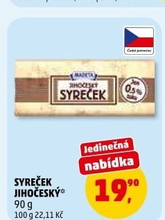 Sýr Syreček Jihočeský Madeta