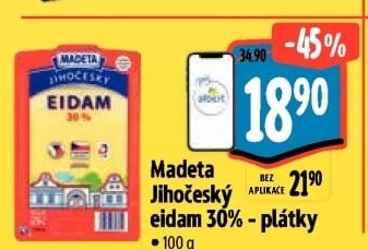 Sýr Eidam Jihočeský 30% Madeta