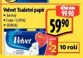 Toaletní papír 3vrstvý Velvet - Albert akcniletaky.com