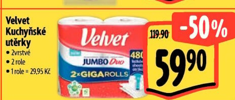 Kuchyňské utěrky 2vrstvé Jumbo Velvet