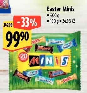 Tyčinky čokoládové Mix Minis Mars