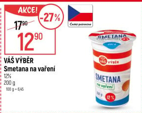 Smetana na vaření Váš Výběr
