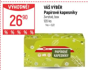Papírové kapesníky 3vrstvé Váš Výběr - box