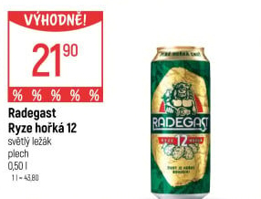 Pivo světlý ležák 12° Ryze hořká Radegast