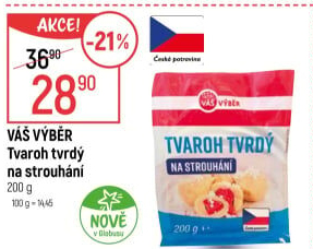 Tvaroh tvrdý na strouhání Váš Výběr