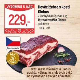 Hovězí žebra s kostí Globus