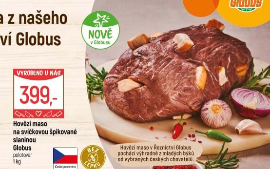 Hovězí maso na svíčkovou špikované slaninou Globus