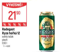 Pivo světlý ležák 12° Ryze hořká Radegast