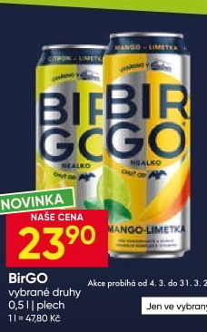 Nealkoholické pivo ochucené Birgo