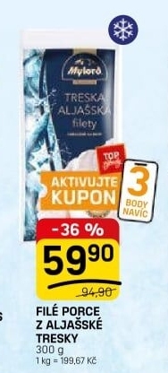 Aljašská treska filety mražená Premium Mylord