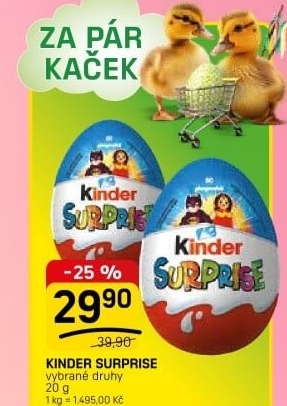 Čokoládové vajíčko s překvapením Kinder Surprise