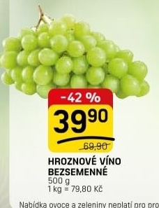 Hrozny bílé bezsemenné