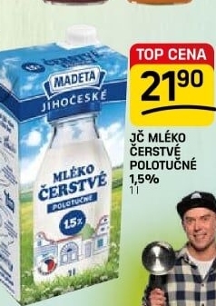 Mléko čerstvé Jihočeské Madeta - 1,5% polotučné