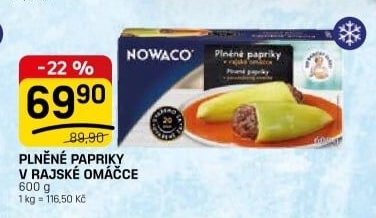 Papriky plněné mražené Nowaco