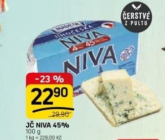 Sýr Niva Jihočeská 45% Madeta
