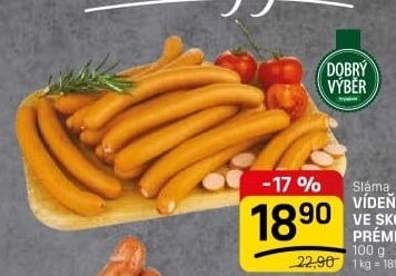 Vídeňské párky Premium Dobrý Výběr