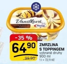 Zmrzlina ve vaničce Prima