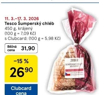 Chléb Šumperský Tesco