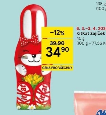 Čokoládový zajíc Kit Kat