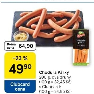Párky Beskydské uzeniny Chodura