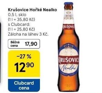 Pivo nealkoholické Královsky hořké Krušovice