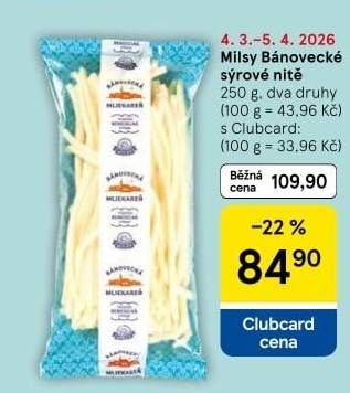 Sýrové nitě Bánovecké Milsy