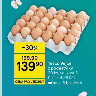Vejce z podestýlky S Tesco