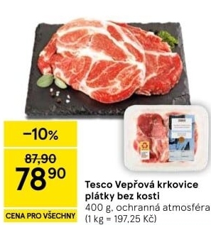 Vepřová krkovice bez kosti Tesco