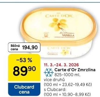 Zmrzlina ve vaničce Carte D'