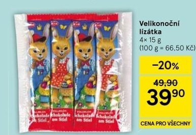 Čokoládové lízátko E + G