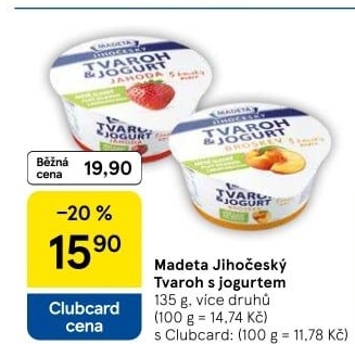 Dezert tvaroh s jogurtem jihočeský Madeta