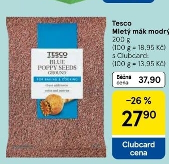 Mák modrý mletý Tesco