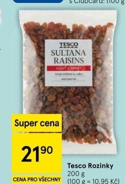 Rozinky Tesco