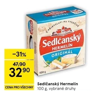 Sýr Hermelín Sedlčanský