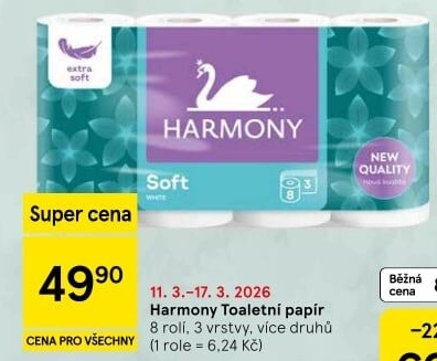 Toaletní papír 3vrstvý Harmony