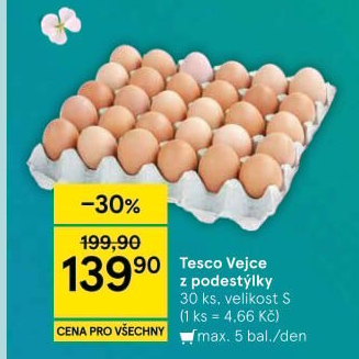 Vejce z podestýlky S Tesco