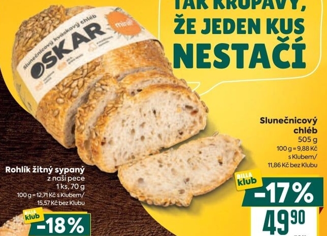 Chléb kváskový slunečnicový Oskar Minit