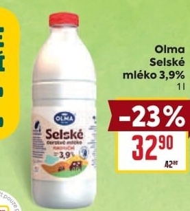 Mléko čerstvé selské Olma - 3,9% plnotučné