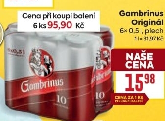 Pivo světlé výčepní Originál 10° Gambrinus