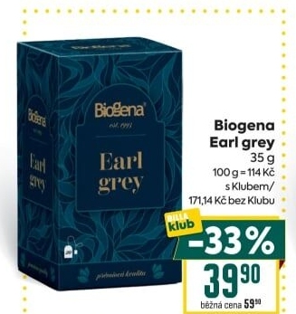 Čaj Earl Grey Biogena