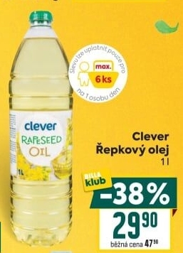 Řepkový olej Clever