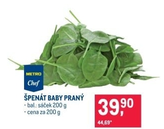 Špenát baby Metro Chef