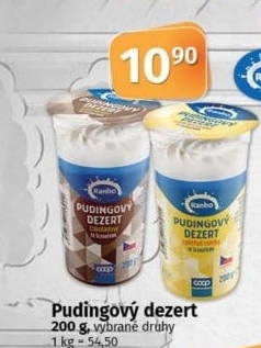 Dezert pudink se šlehačkou Ranko