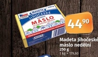 Máslo Jihočeské nedělní Madeta