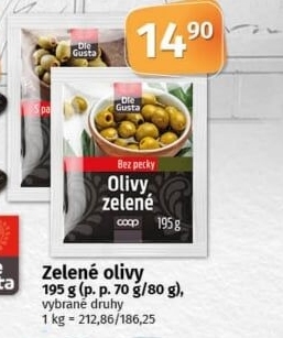 Olivy zelené Dle Gusta