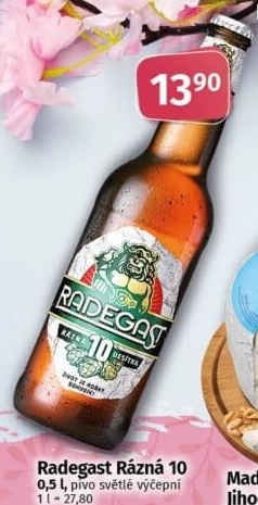 Pivo světlé výčepní Rázná 10° Radegast