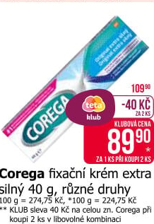 Fixační krém na zubní protézu Corega