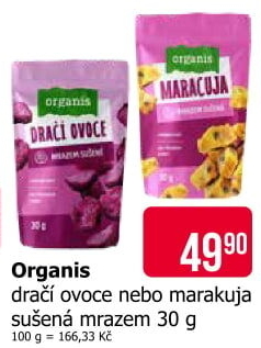 Mrazem sušené dračí ovoce Organis
