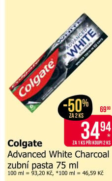 Pasta na zuby Advanced White Charcoal Colgate