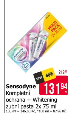 Pasta na zuby Kompletní ochrana + Whitening Sensodyne